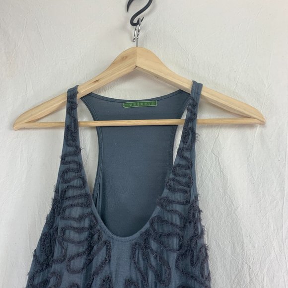 Velvet Racerback Tank with Front Detail in Grey - Picture 3 of 7